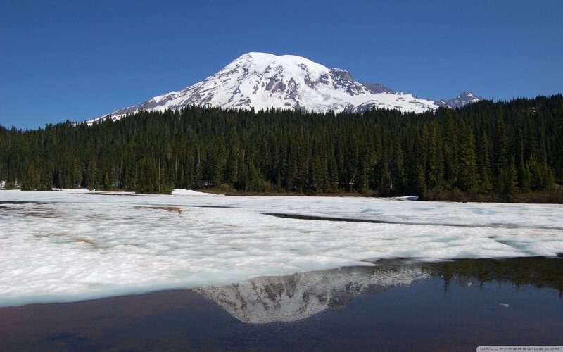 Snow-capped Mountain — Blue, Serene, Spring