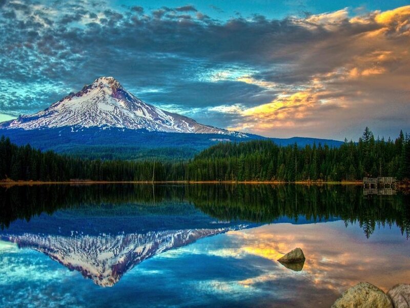 Snow-capped Mountain — Blue, Serene