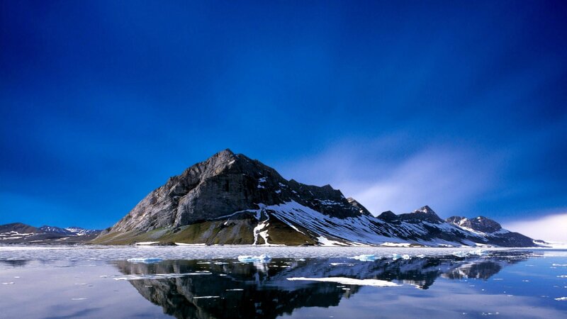 Snow-capped Mountain — Blue, Serene, Winter, Photograph