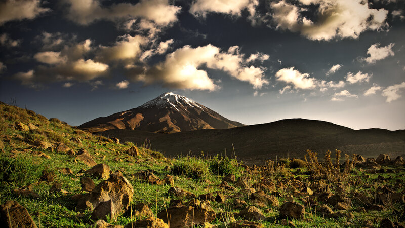 Snow-capped Mountain — Brown, Dramatic, Afternoon, Photograph, Clouds