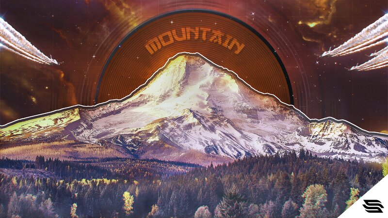 Snow-capped Mountain — Brown, Dramatic, Digital Art