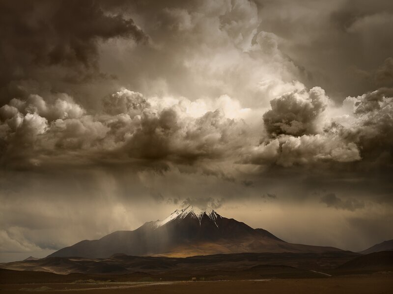 Snow-capped Mountain — Brown, Dramatic, Photograph