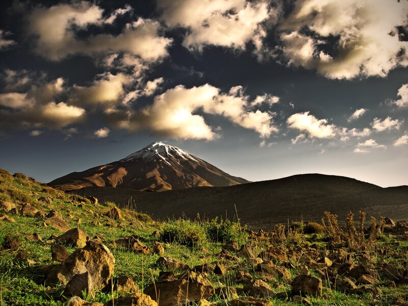 Snow-capped Mountain — Brown, Dramatic, Sunset, Photograph, Clouds