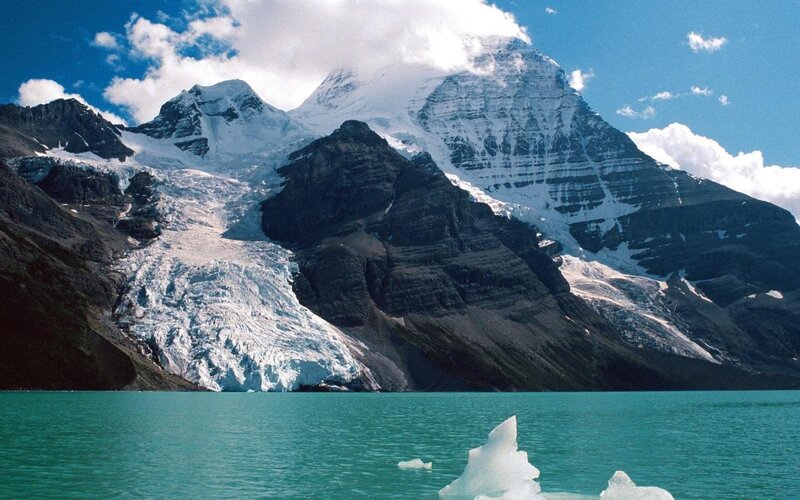 Snow-capped Mountain Glacier — Blue, Serene, Afternoon