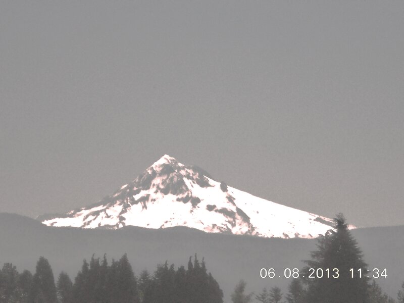 Snow-capped Mountain — Gray, Hazy