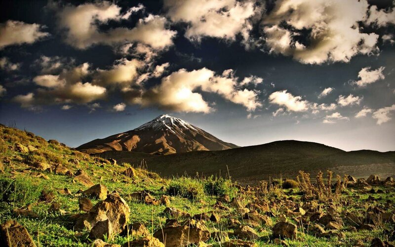 Snow-capped Mountain — Green, Dramatic