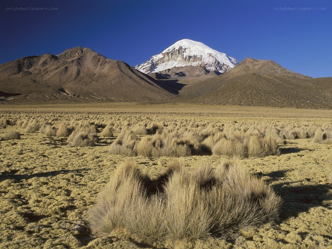 Snow-capped mountain in high desert