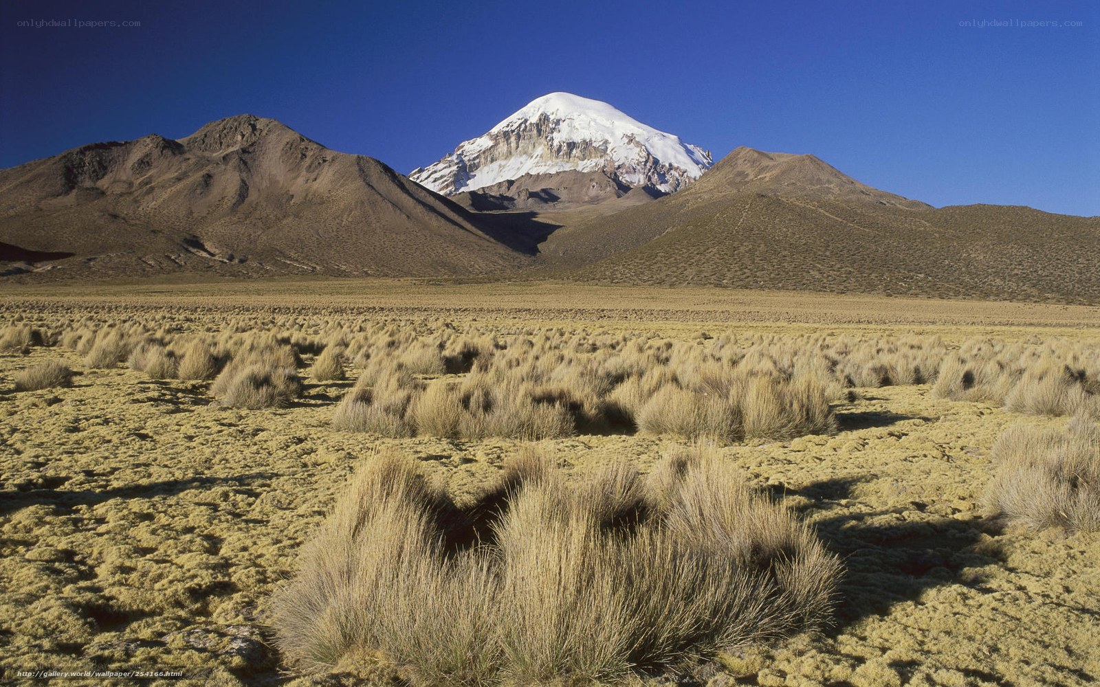 Snow-capped mountain in highlands