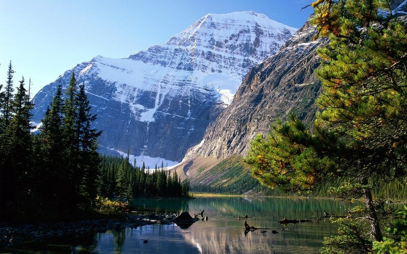 Snow-capped Mountain Lake — Blue, Green
