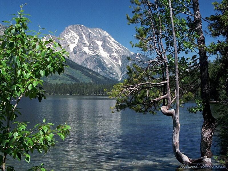 Snow-capped Mountain Lake — Blue, Serene, Afternoon