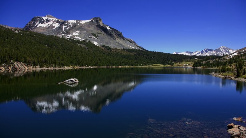 Snow-capped Mountain Lake — Blue
