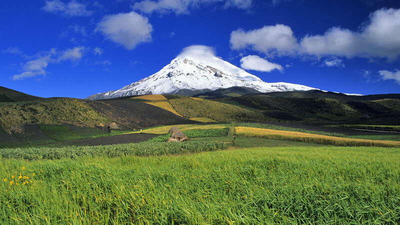 Snow-capped Mountain Landscape — Blue, Serene, Afternoon, Photograph, Fields