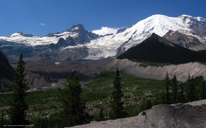 Snow-capped mountain landscape