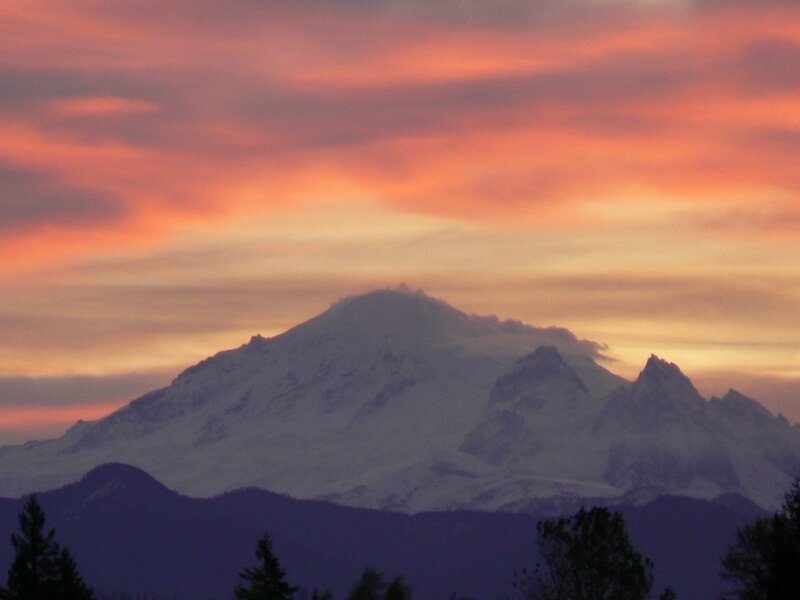 Snow-capped Mountain — Orange, Dramatic, Sunset