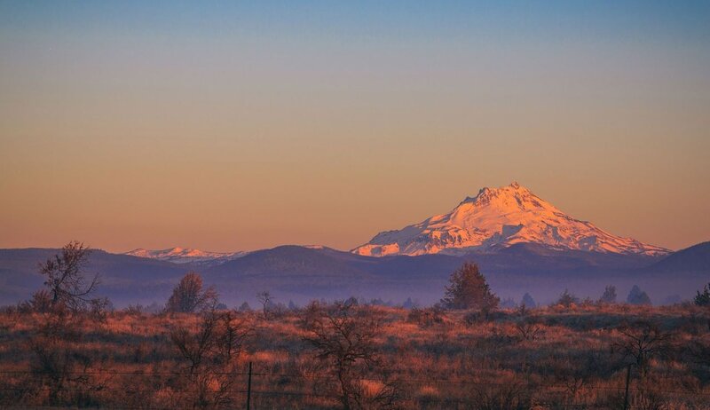 Snow-capped Mountain — Orange, Serene, Sunset, Photograph