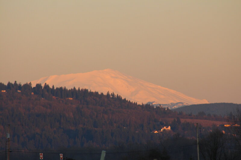 Snow-capped Mountain — Orange, Serene, Sunset