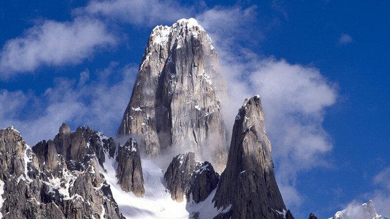 Snow-capped mountain peak
