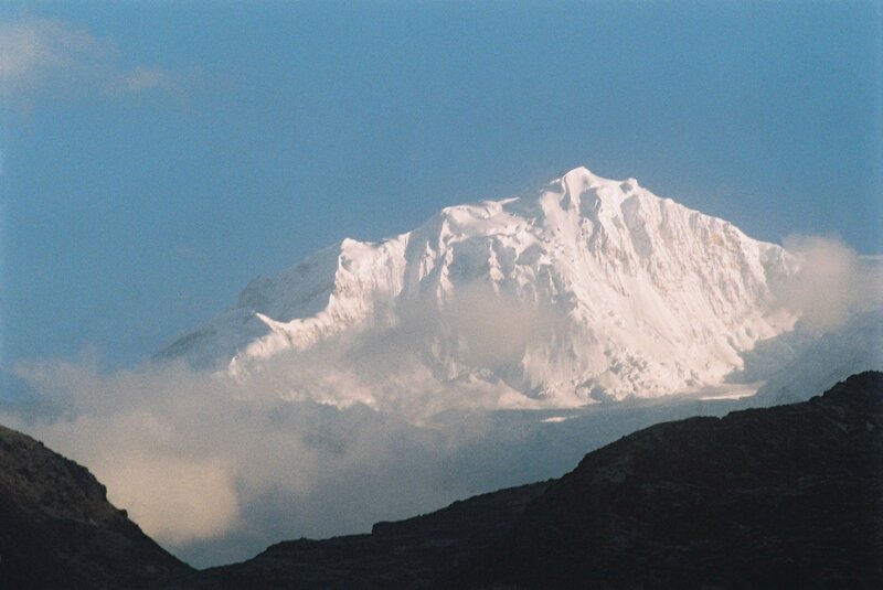 Snow-capped mountain peak
