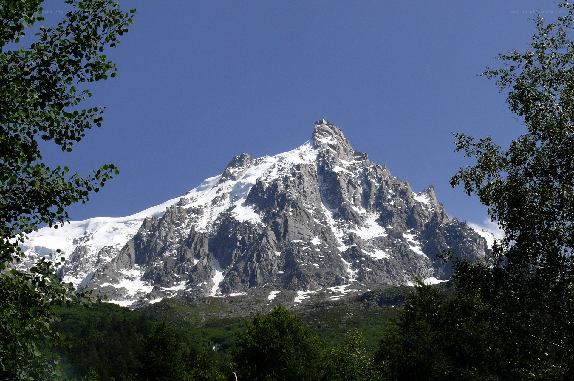 Snow-capped mountain peak