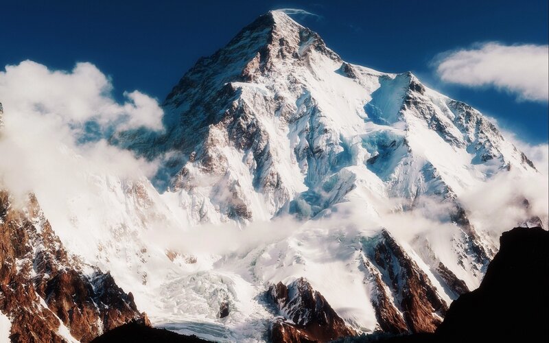 Snow-capped mountain peak
