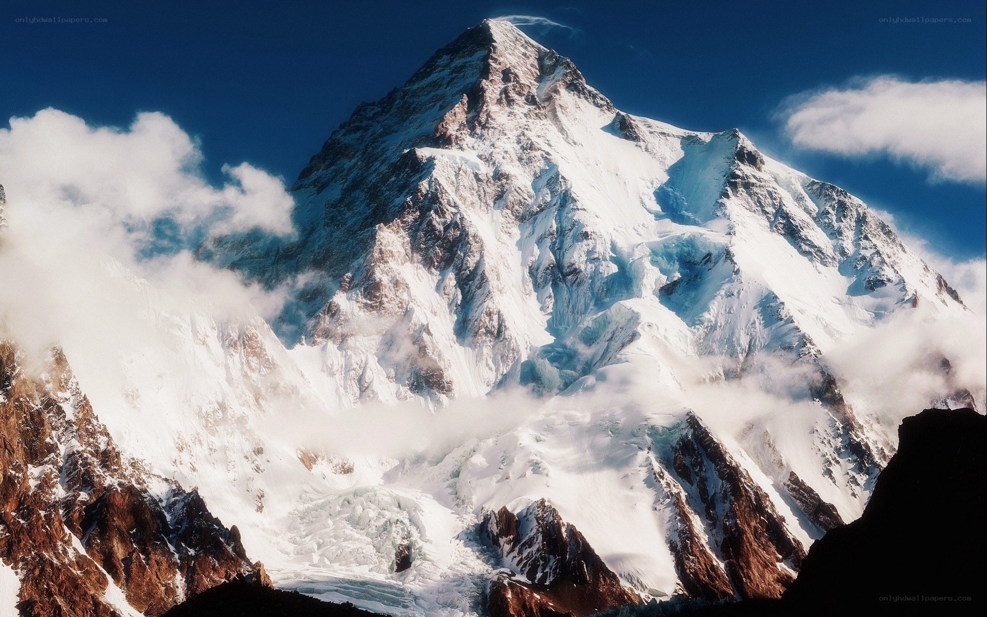 Snow-capped mountain peak
