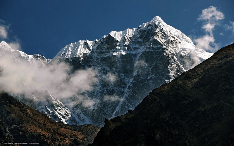 Snow-capped mountain peak