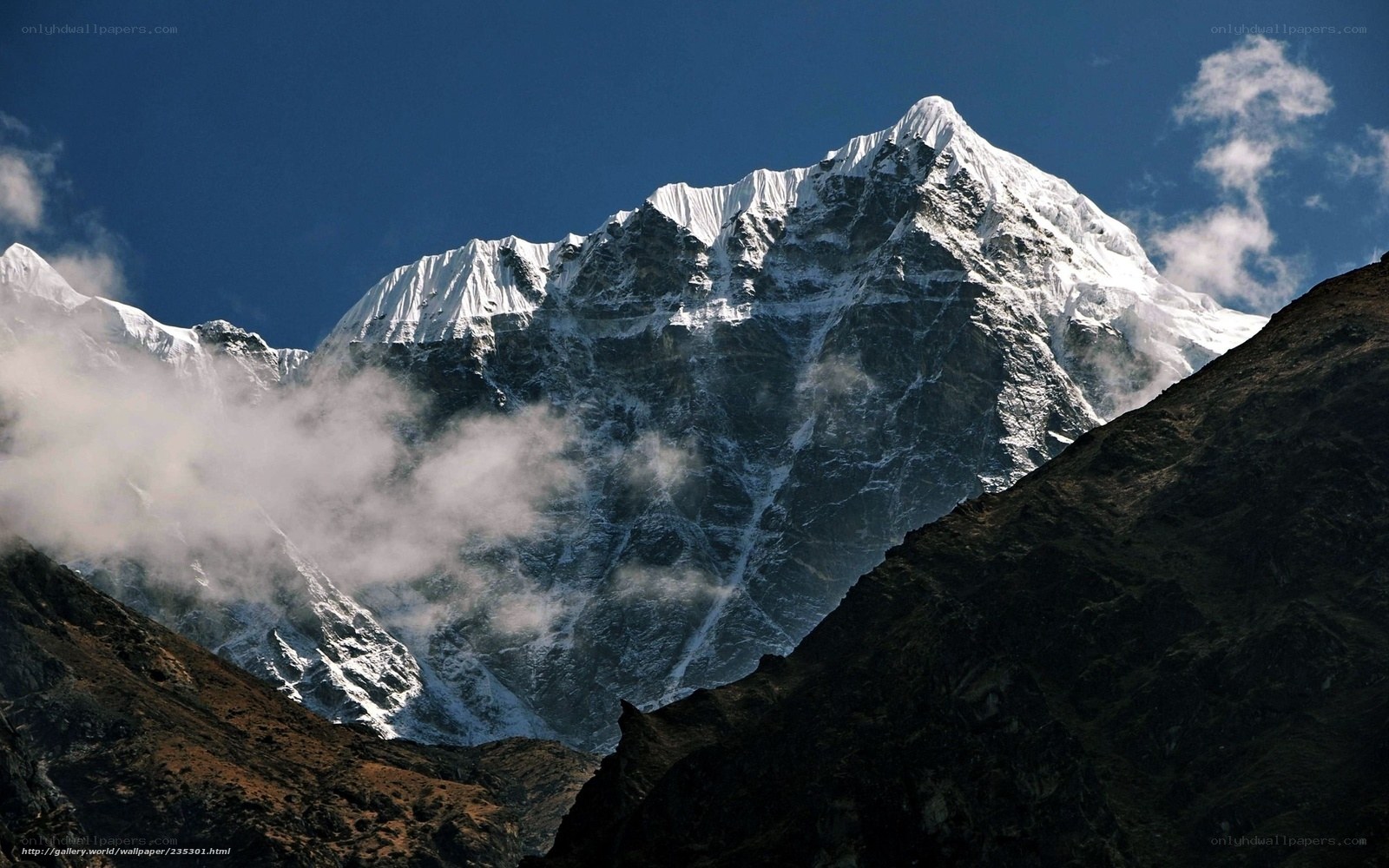 Snow-capped mountain peak