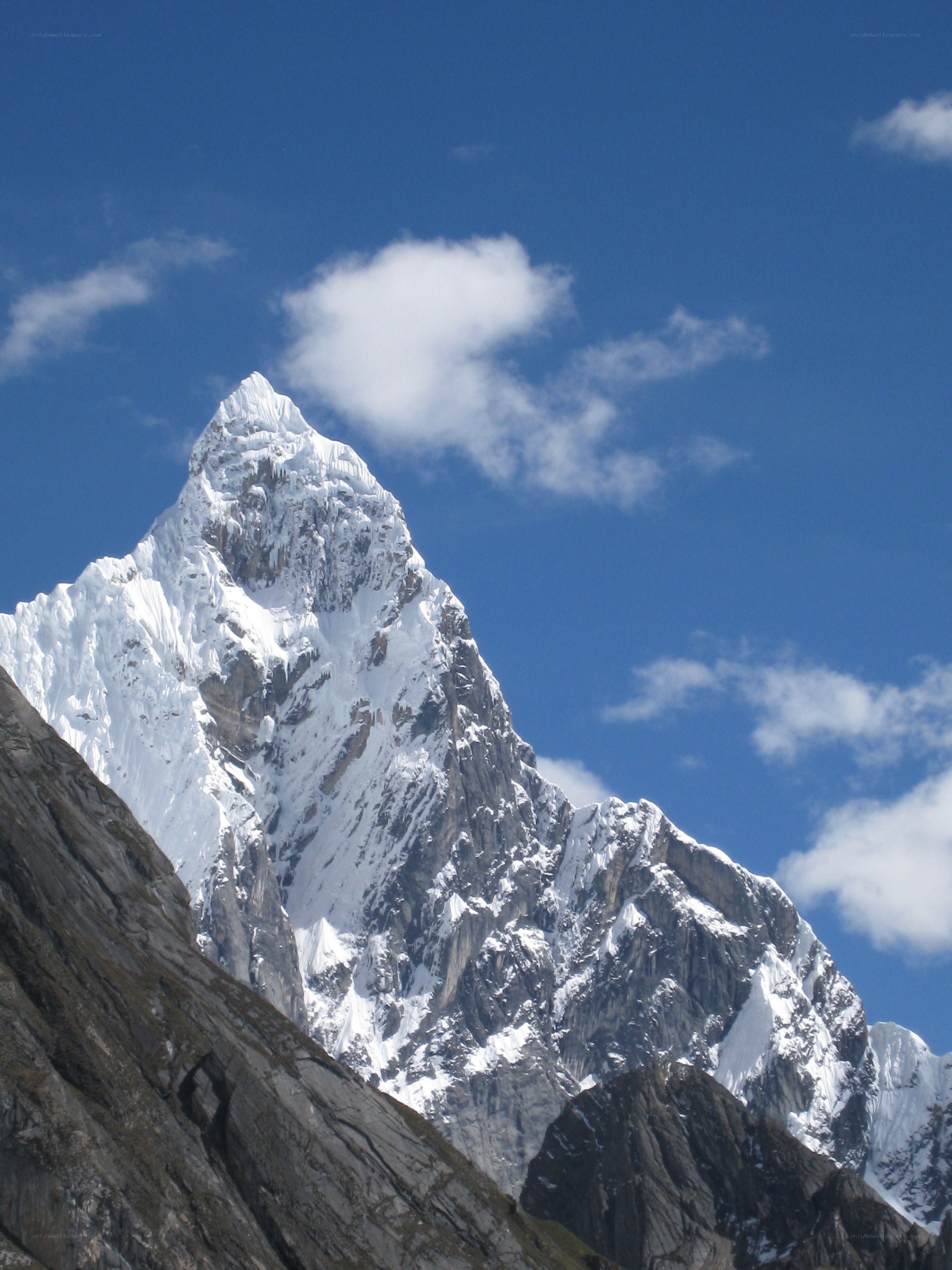 Snow-capped mountain peak