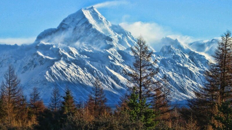 Snow-capped mountain peak
