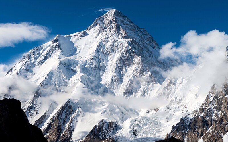 Snow-capped mountain peak