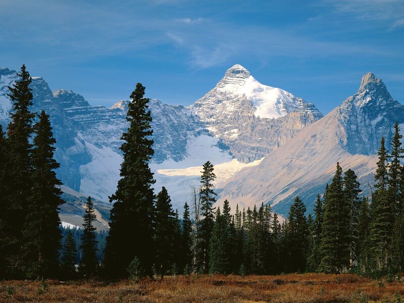 Snow-capped mountain peak