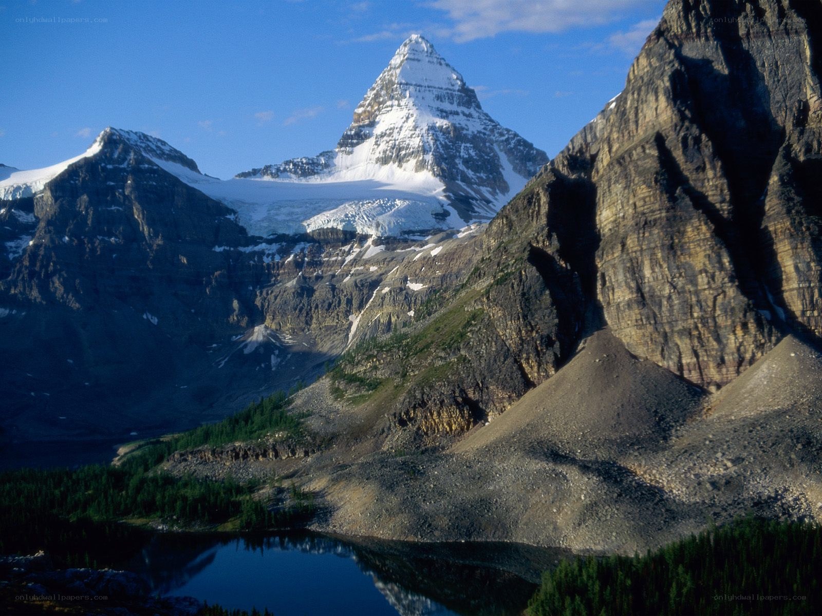 Snow-capped mountain peak
