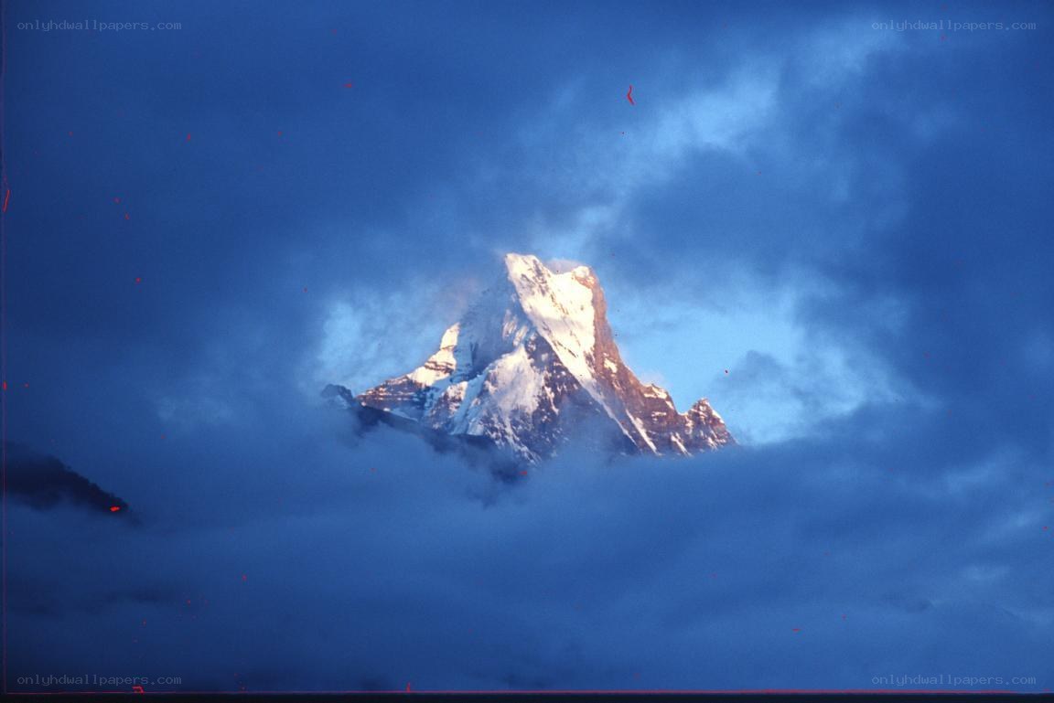 Snow-capped mountain peak