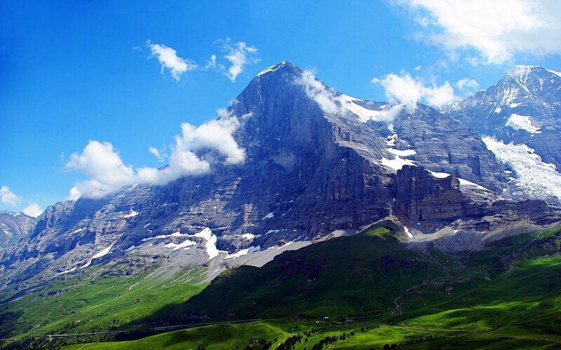 Snow-capped mountain peak