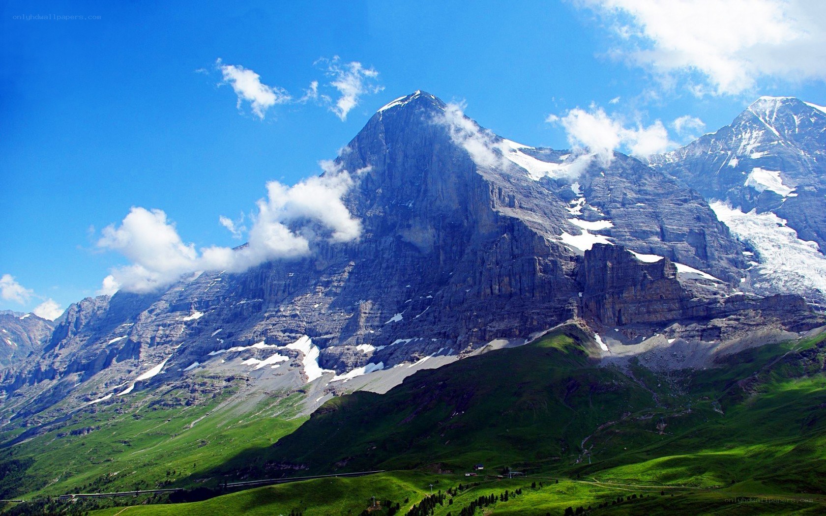 Snow-capped mountain peak