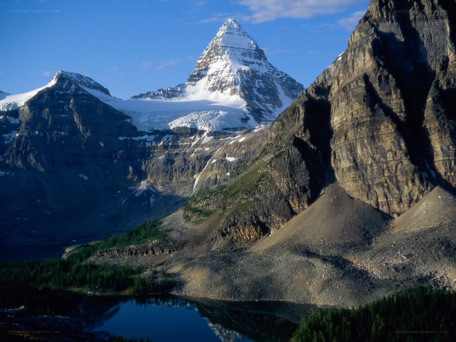Snow-capped mountain peak