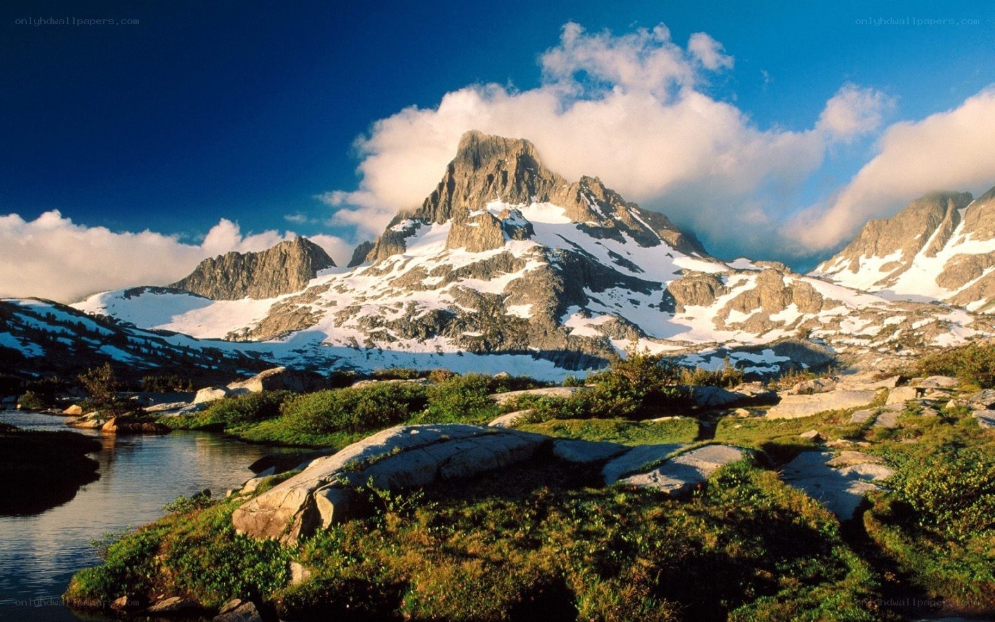 Snow-capped mountain peak