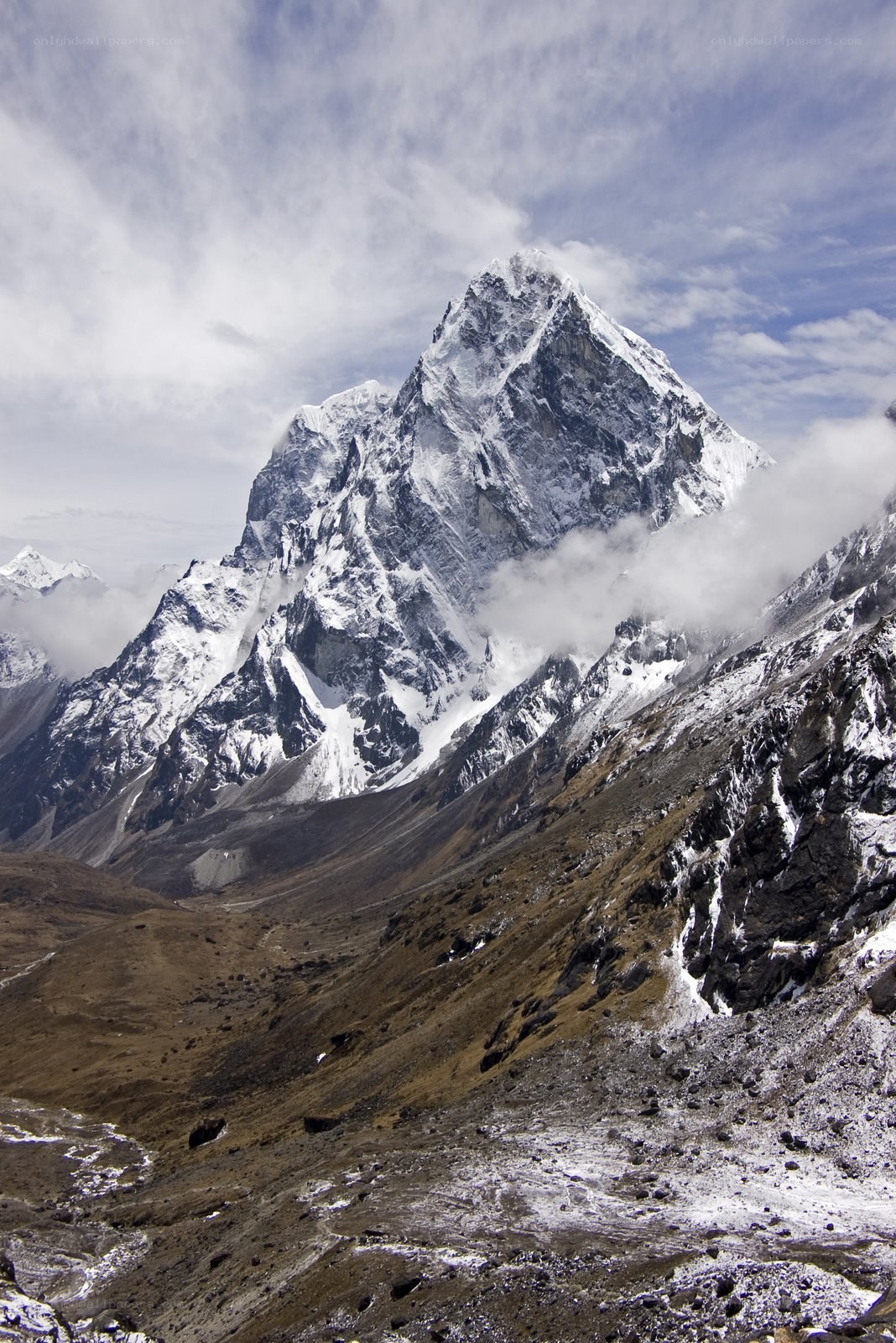 Snow-capped mountain peak
