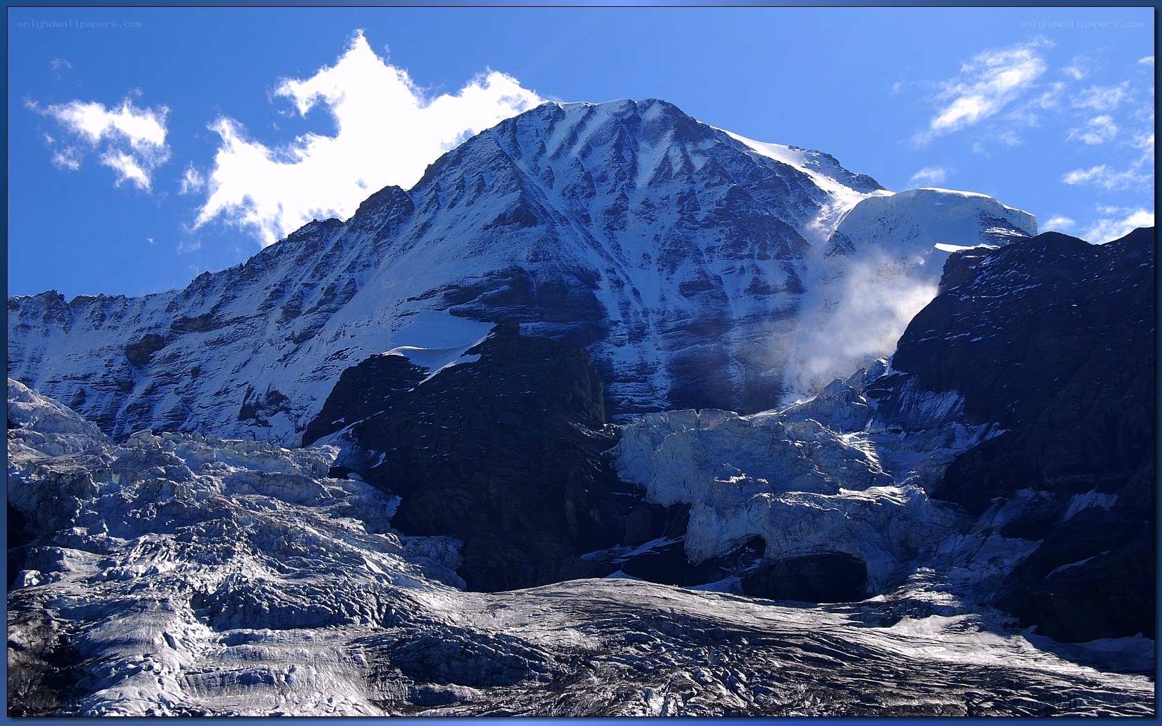 Snow-capped mountain peak