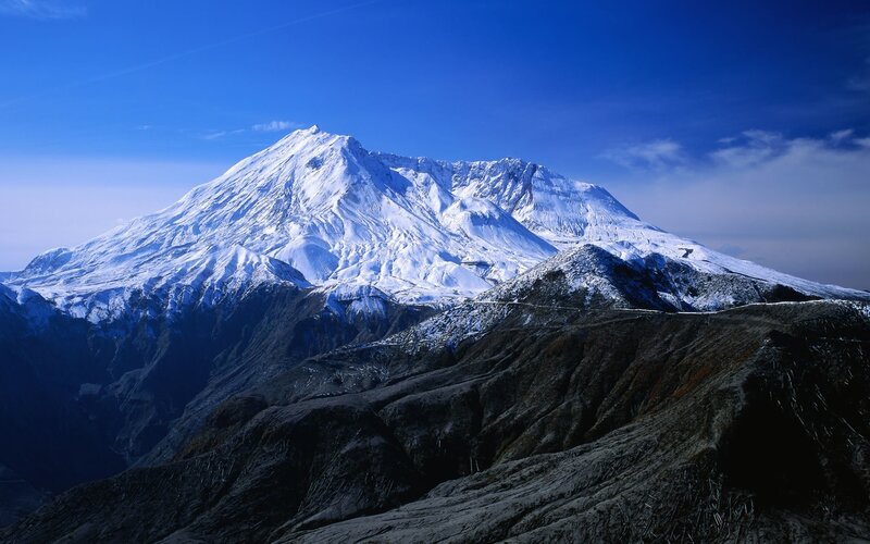 Snow-capped mountain peak