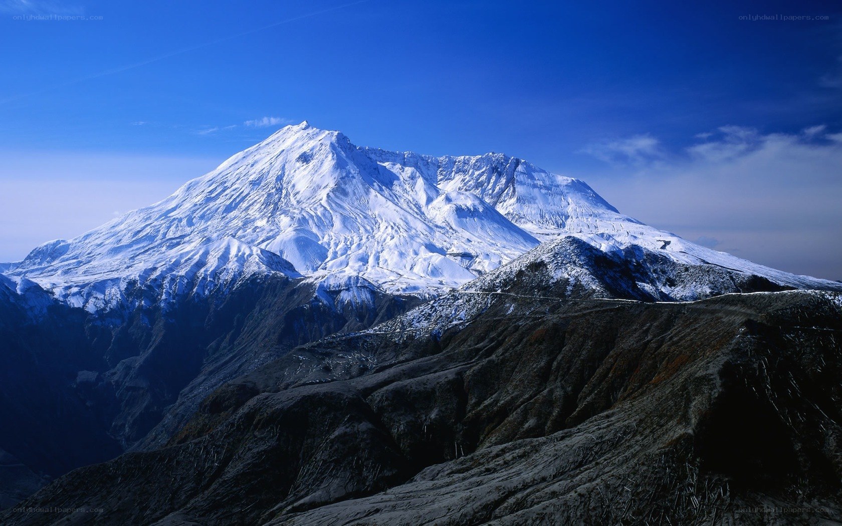 Snow-capped mountain peak