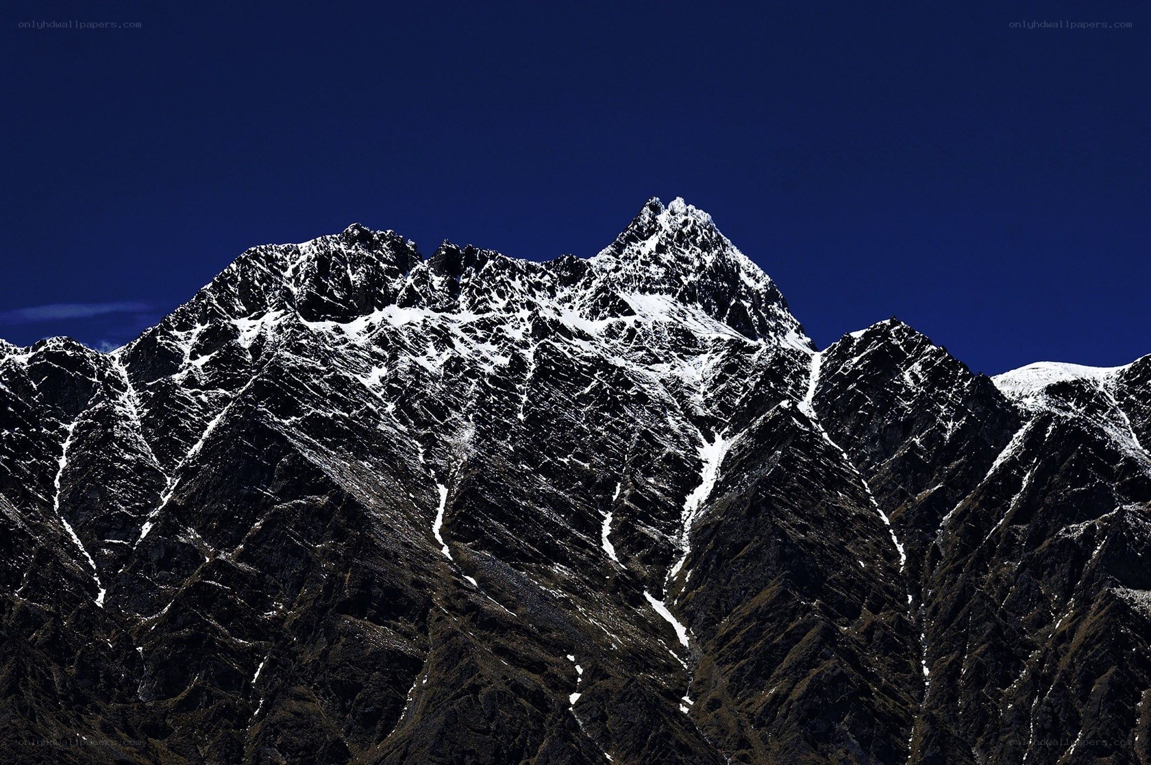 Snow-capped mountain peak