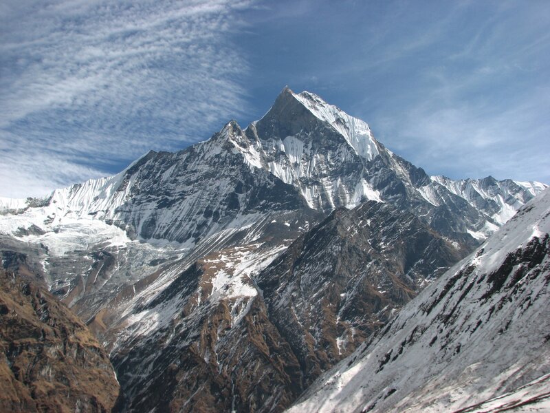 Snow-capped mountain peak