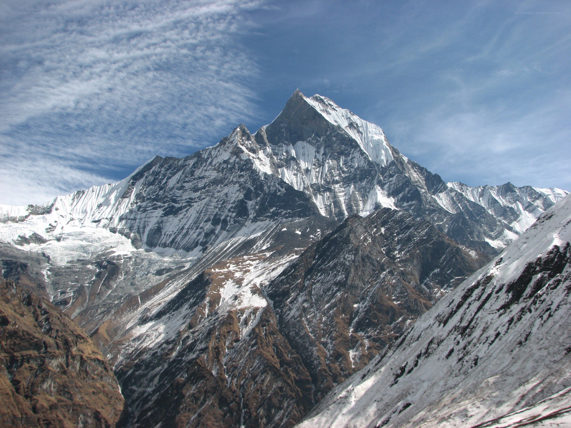 Snow-capped mountain peak