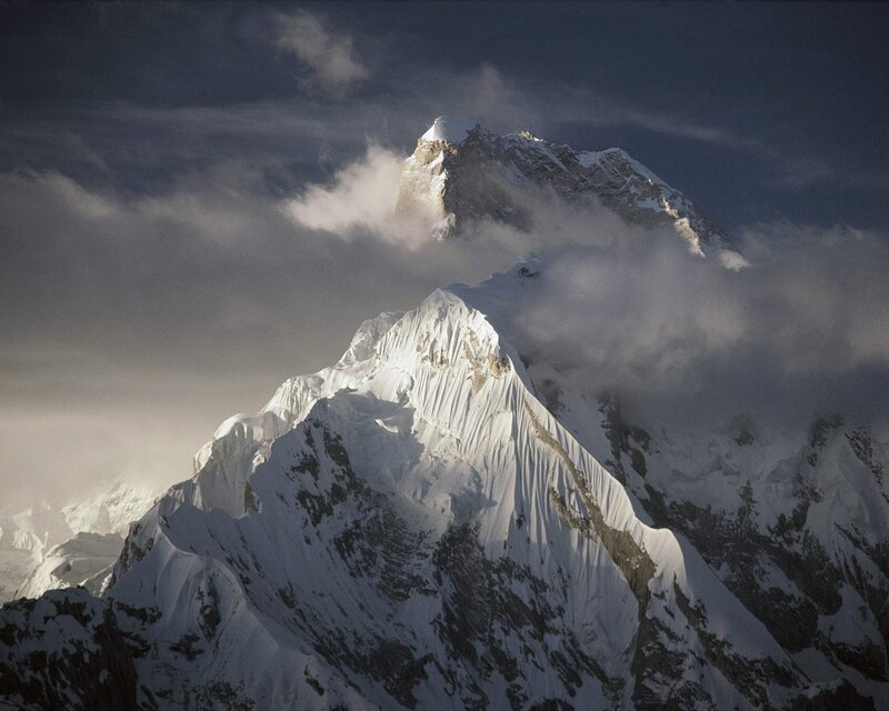 Snow-capped mountain peak