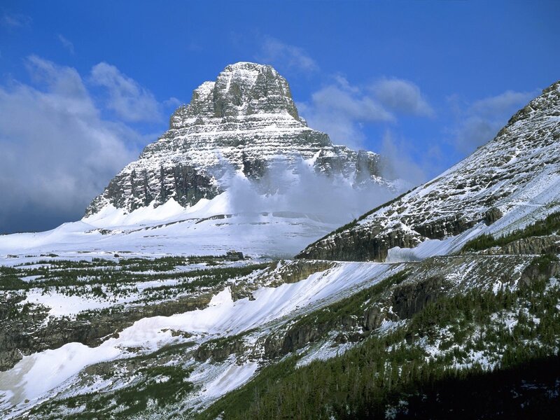 Snow-capped mountain peak