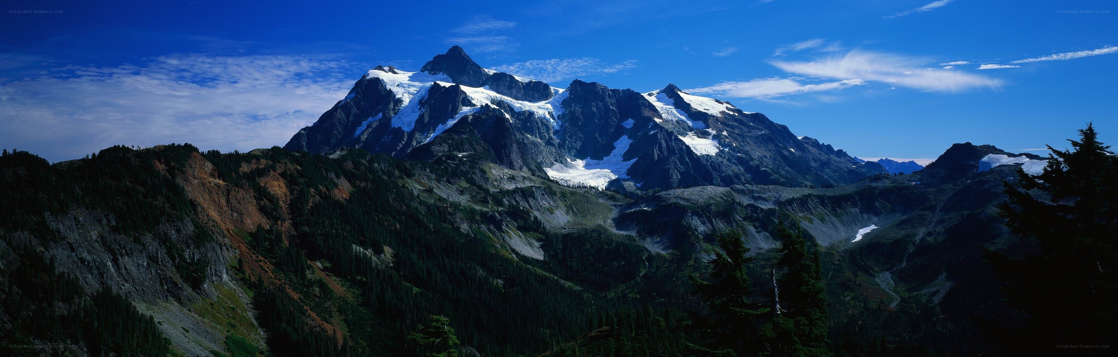 Snow-capped mountain peak
