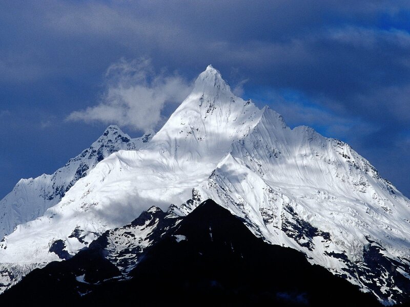Snow-capped mountain peak