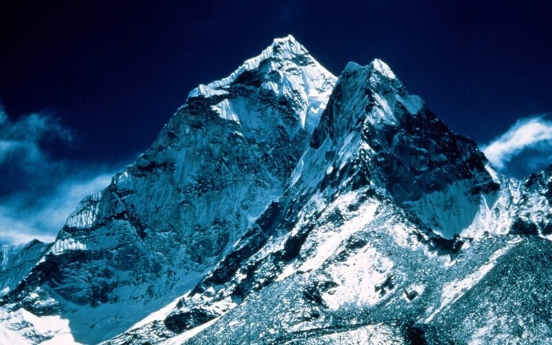Snow-capped mountain peak