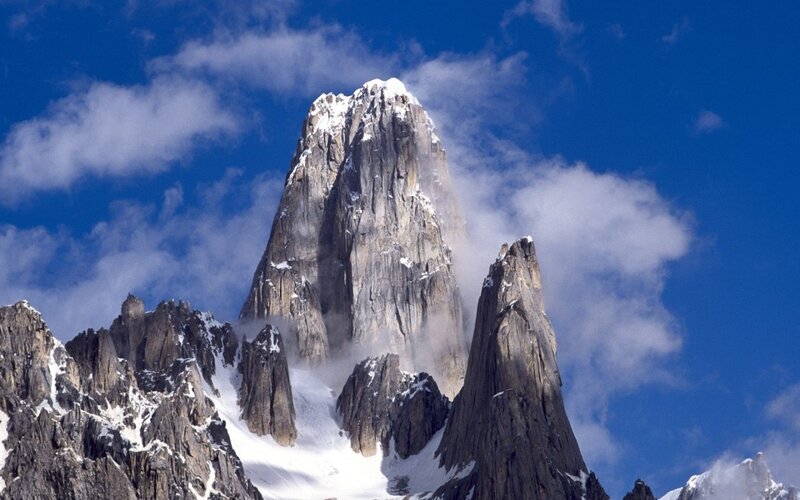 Snow-capped mountain peak